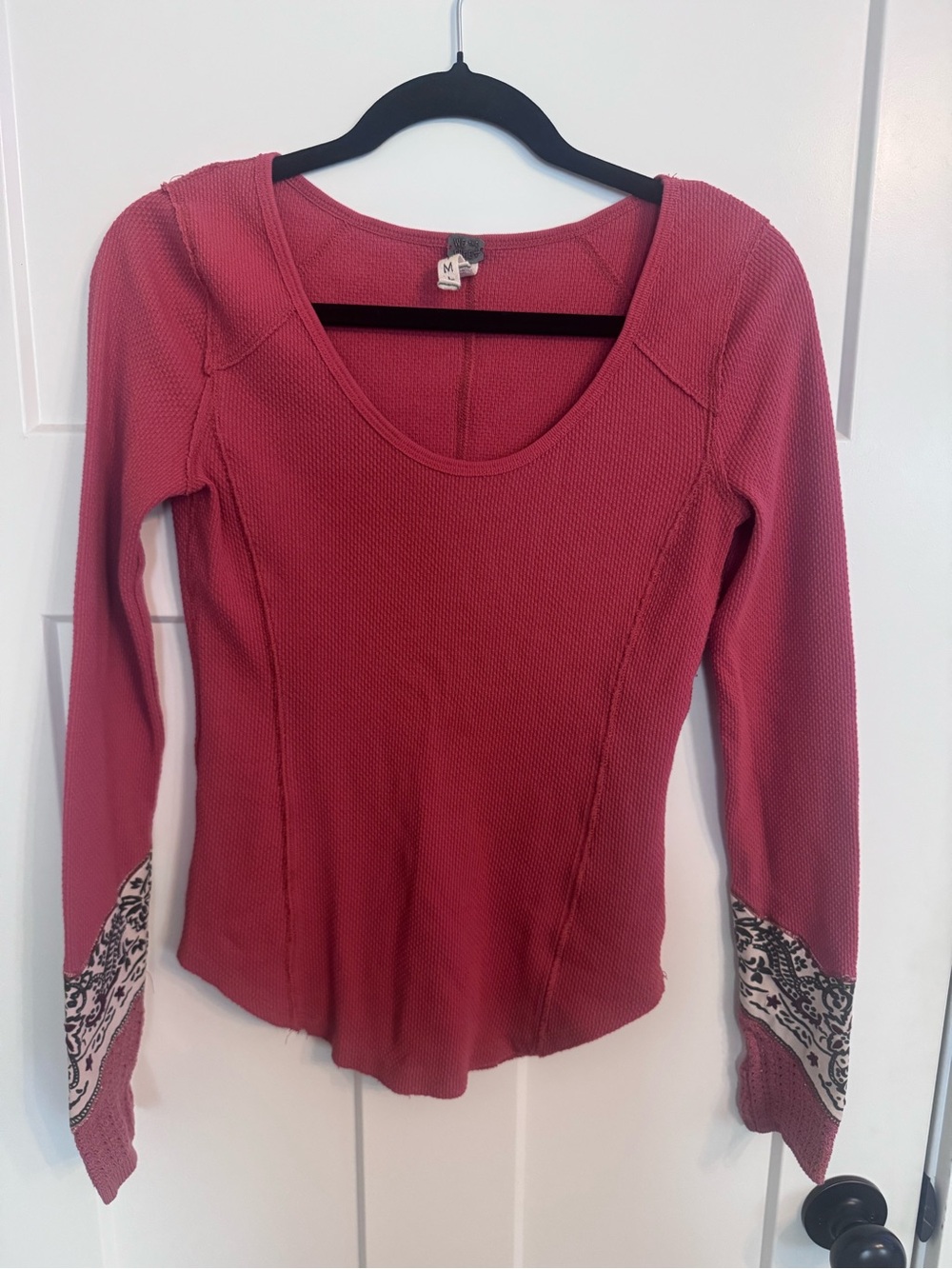 We The Free Scoop Neck Thermal Top in Rose